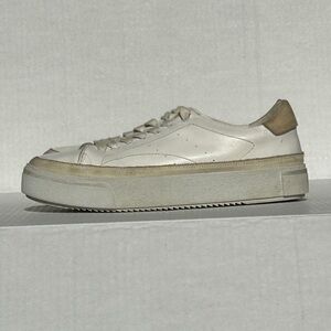 All Saints Trish Platform Low Top Chalk White Sneaker Size 39